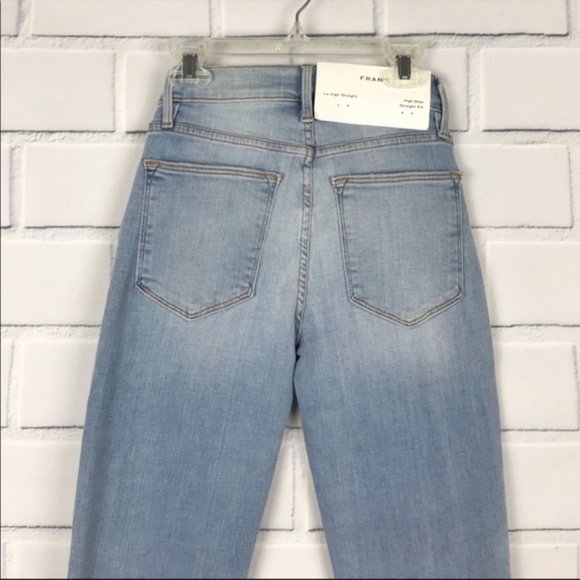 NWT Frame Le High Straight Frayed Jean with Pearls - Picture 6 of 6